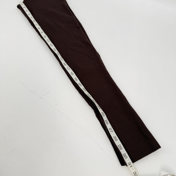 NWT Babaton Aritzia Rich Mocha Brown‎ Rib Knit Leggings Side Slits M - Picture 10 of 11
